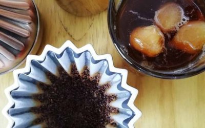 Iced origami cup coffee