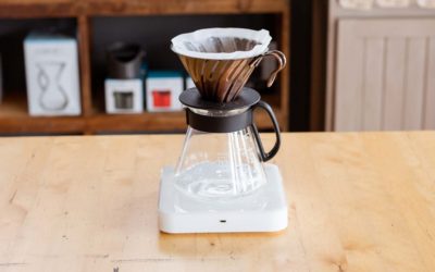 Brew coffee with a v60 method